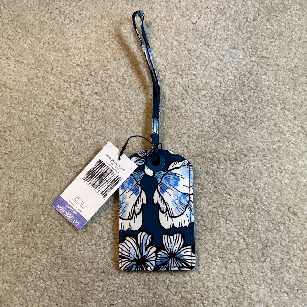 NWT Vera Bradley Floral Blue luggage tag